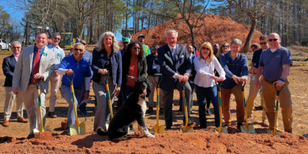 Photo of leaders in Roswell at a groundbreaking ceremony at East Roswell Park