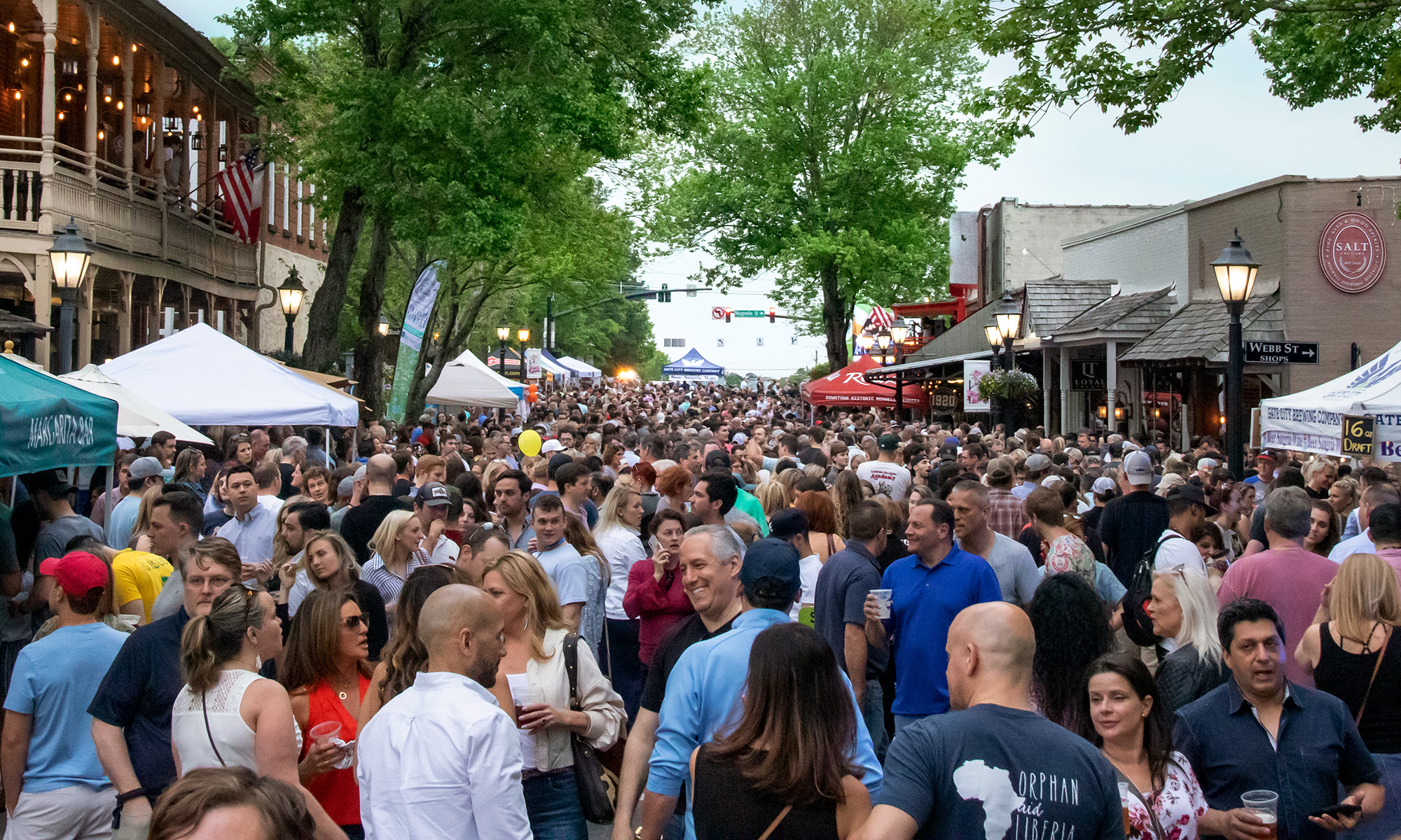 Large crowd on Canton Street during Alive in Roswell event