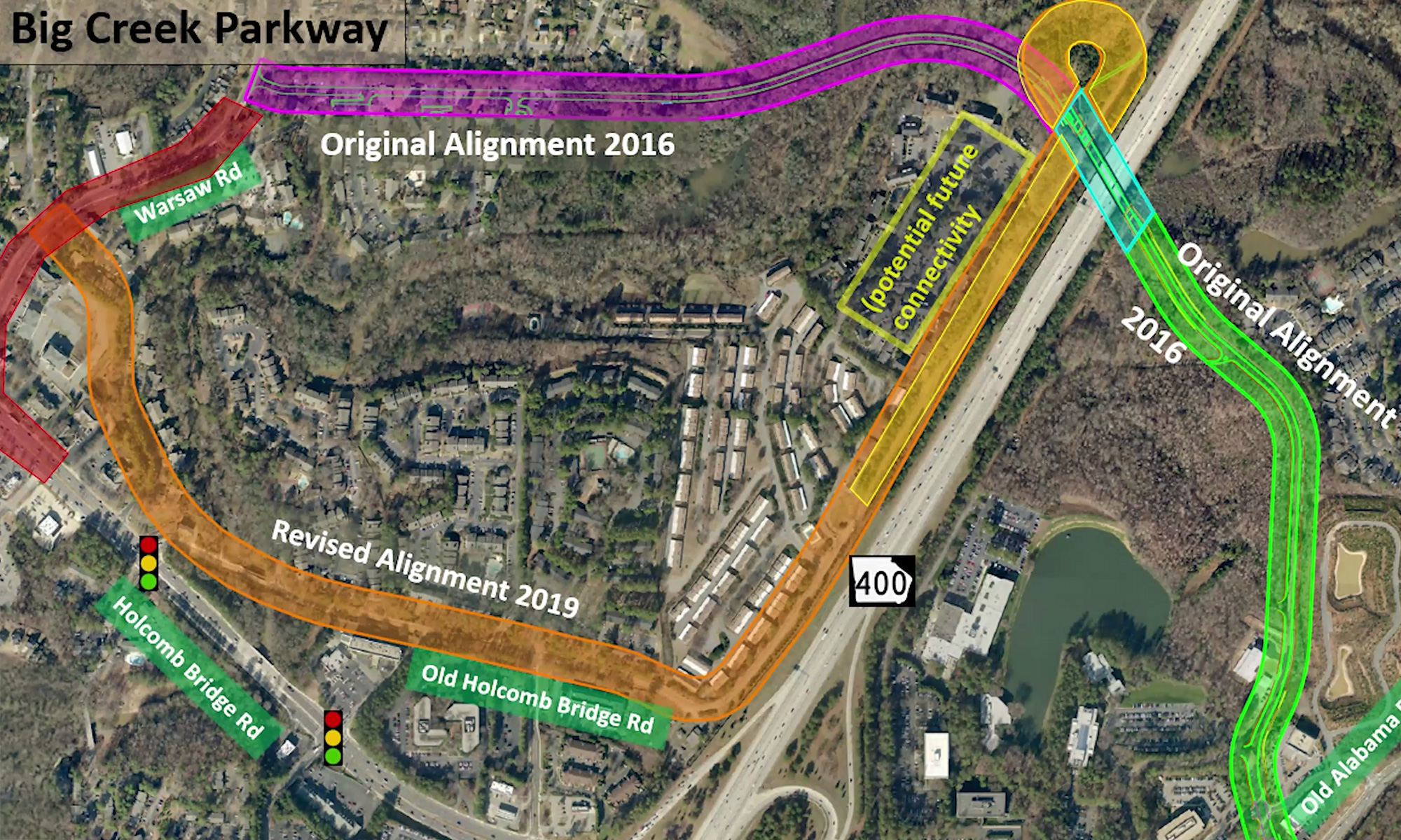 Big Creek Parkway Alignment Design Aerial
