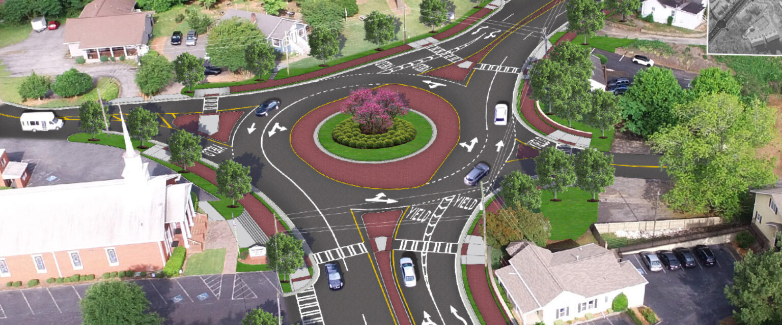 Concept rendering of a proposed roundabout on highway 9